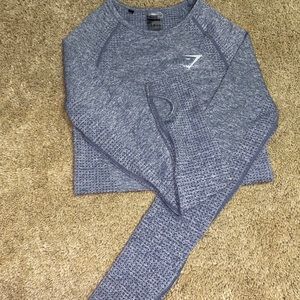 Gymshark steel blue marl vital seamless crop top